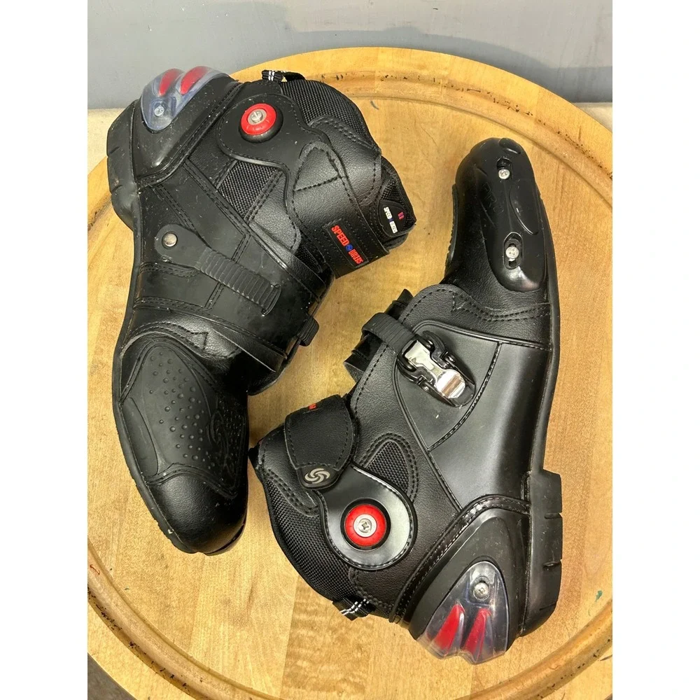 Riding Tribe Motorcycle Boots Mens 45 Black Speed Bikers A09003 Sport Racing